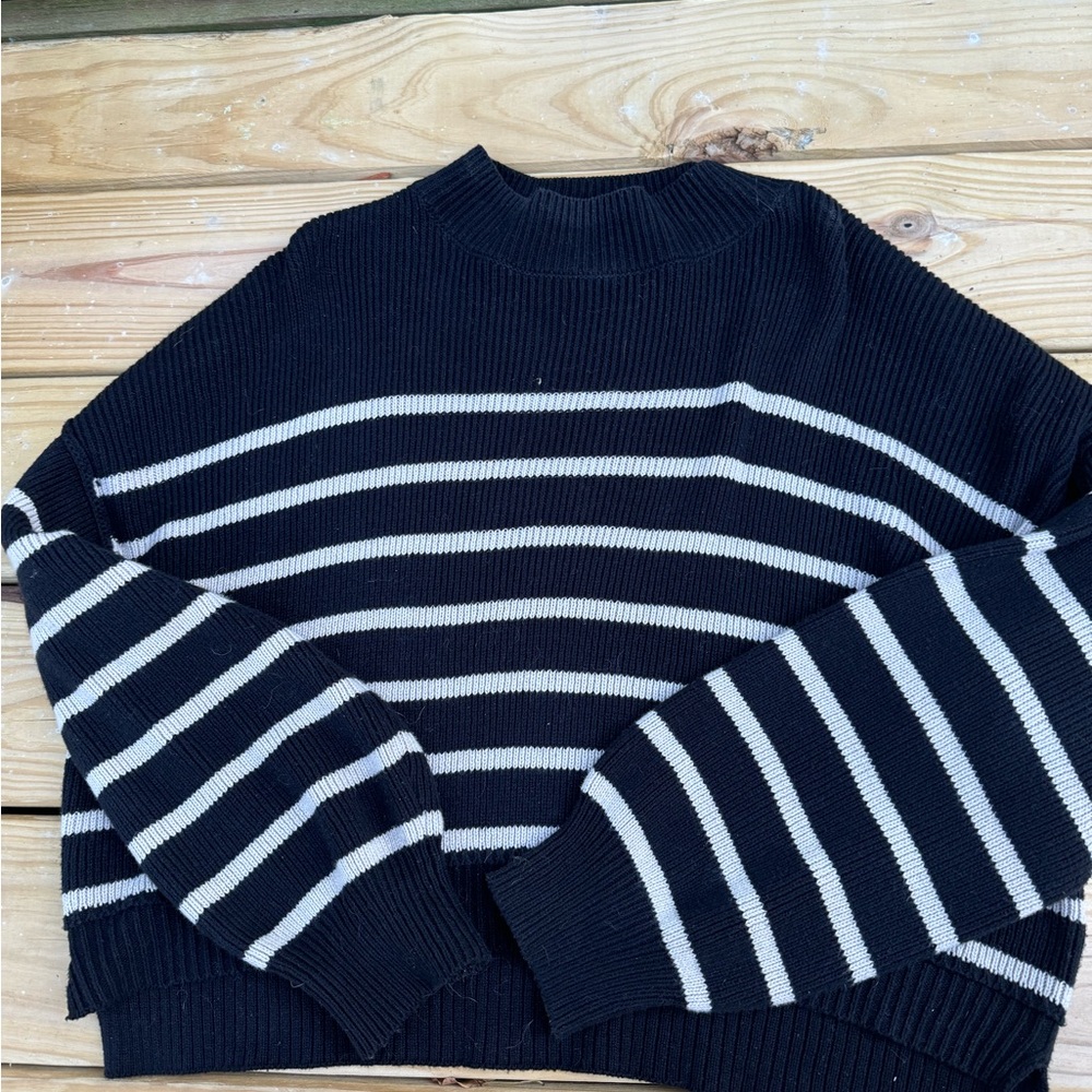 Black and White Striped Sweater